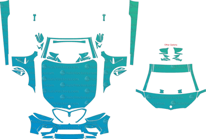 BMW M8 Competition G14 (From 2019) Convertible pre-cut PPF vector template download