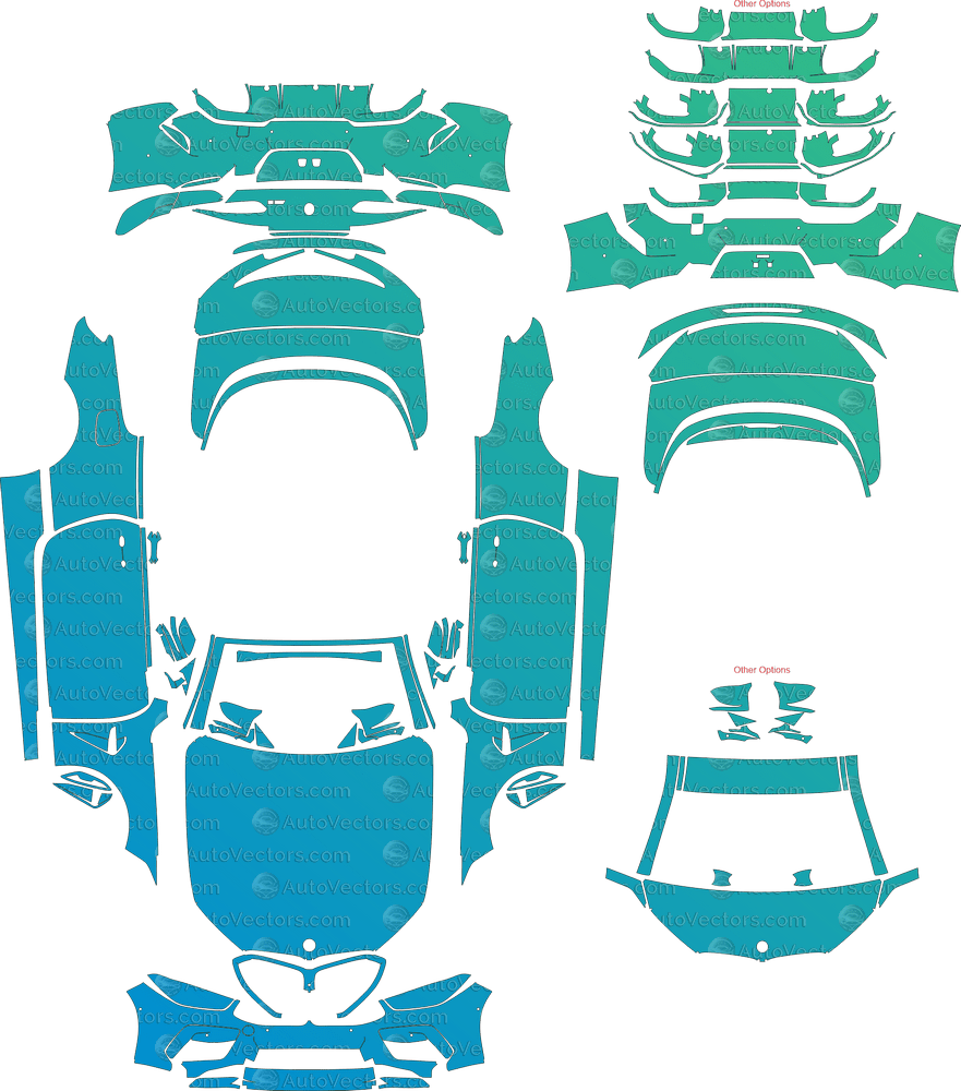 BMW M8 Competition G14 (From 2019) Convertible pre-cut PPF vector template download