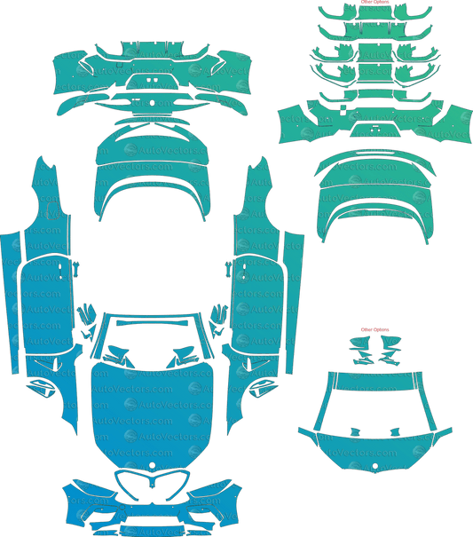 BMW M8 Competition G14 (From 2019) Convertible pre-cut PPF vector template download