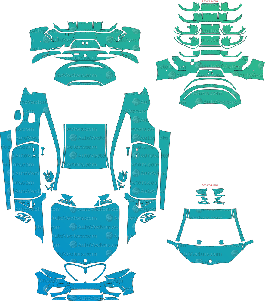 BMW M8 Competition G15 (From 2019) Coupe pre-cut PPF vector template download