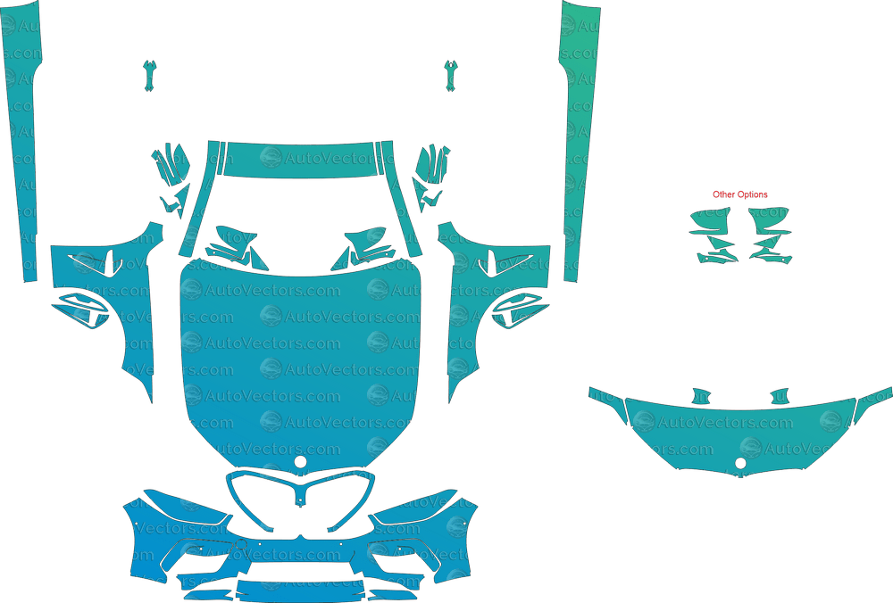 BMW M8 Competition G15 (From 2019) Coupe pre-cut PPF vector template download