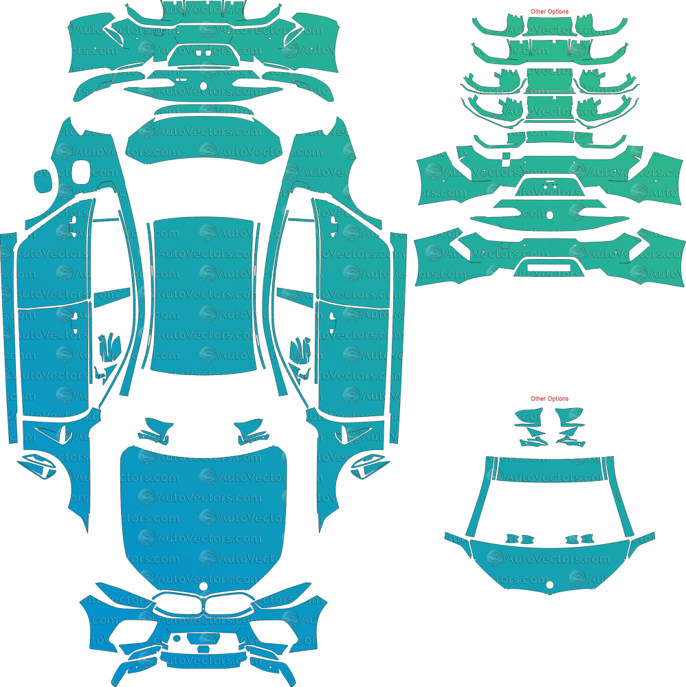 BMW M8 Competition LCI F93 (From 2022) Gran Coupe pre-cut PPF vector template download