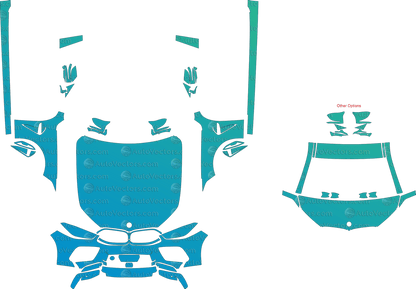 BMW M8 Competition LCI F93 (From 2022) Gran Coupe pre-cut PPF vector template download