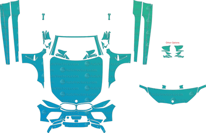 BMW M8 Competition LCI G14 (From 2023) Convertible pre-cut PPF vector template download