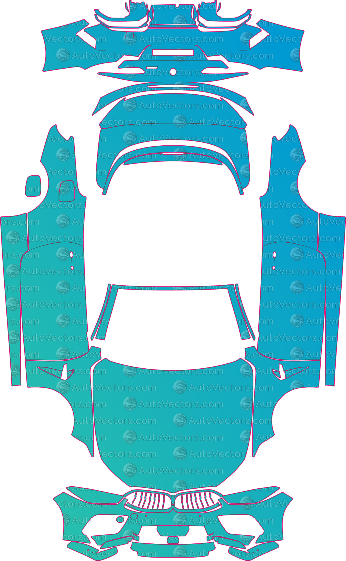 BMW M8 F91 (From 2022) Convertible – pre-cut PPF pattern templates, instant digital download vector cut files (CDR, AI, PDF, SVG)