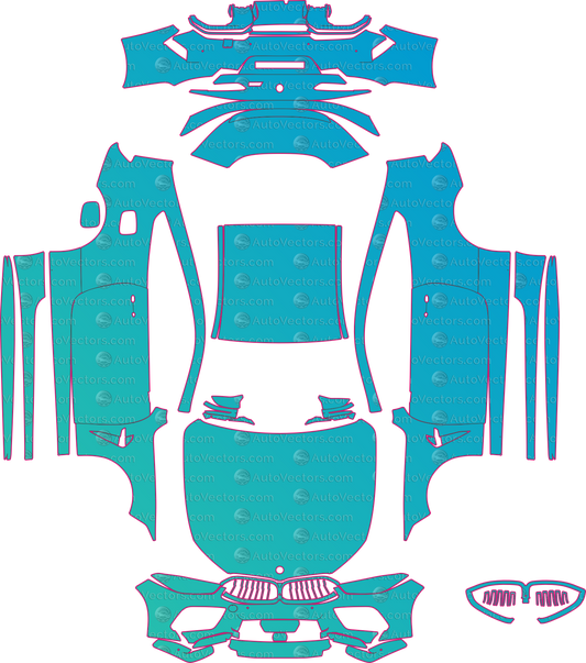 BMW M8 F92 (From 2022) Coupe – pre-cut PPF pattern templates, instant digital download vector cut files (CDR, AI, PDF, SVG)