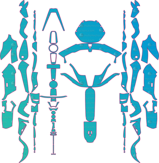 BMW R18 Base (From 2022) Moto – motorcycle pre-cut PPF pattern templates, instant digital download vector cut files (CDR, AI, PDF, SVG)