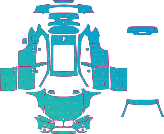 BMW X1 F48 Sport-X Line-SE (From 2016) SUV – pre-cut PPF pattern templates, instant digital download vector cut files (CDR, AI, PDF, SVG)