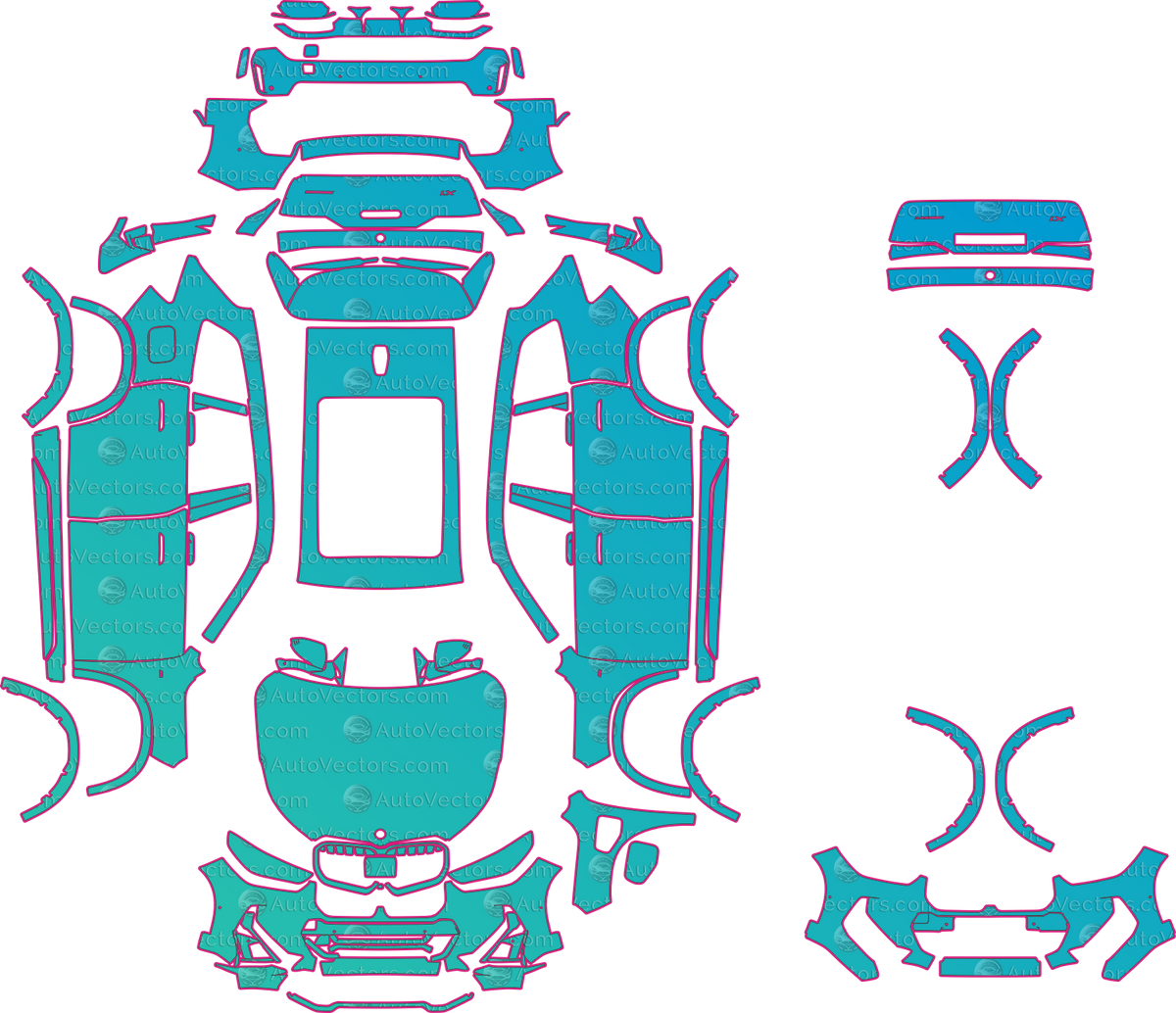 BMW X1 U11 M Sport (From 2023) SUV – pre-cut PPF pattern templates, instant digital download vector cut files (CDR, AI, PDF, SVG)