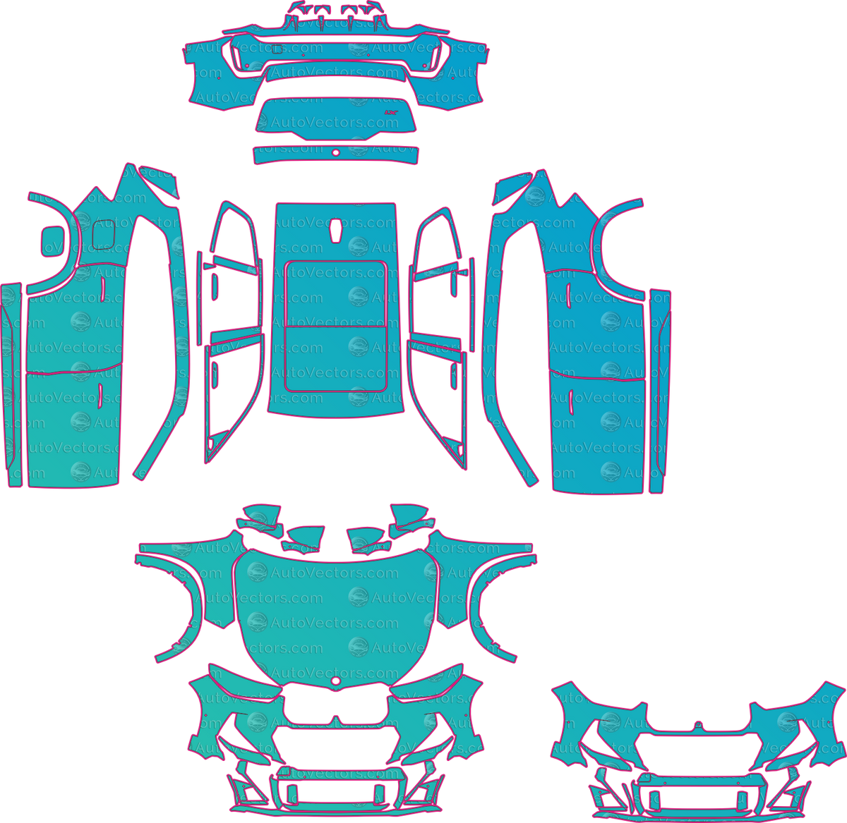 BMW X1 U11 M35i (From 2024) SUV – pre-cut PPF pattern templates, instant digital download vector cut files (CDR, AI, PDF, SVG)