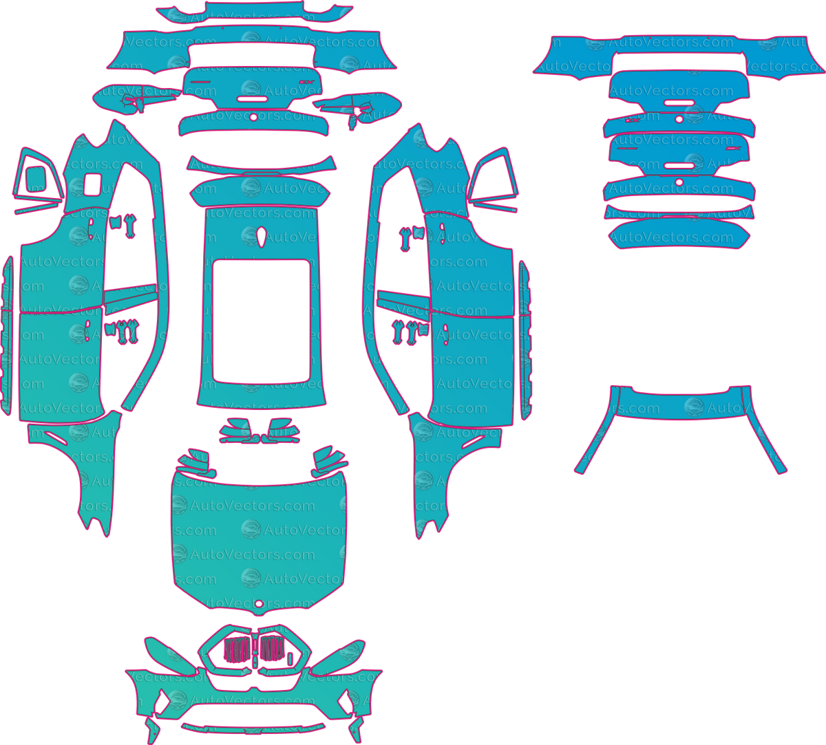 BMW X3 Base (From 2022) SUV pre-cut PPF pattern layout