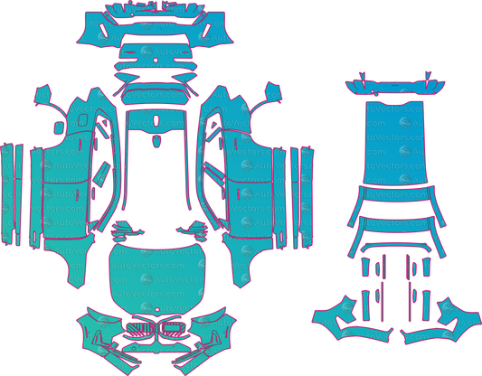 BMW X3 M Sport (From 2025) SUV pre-cut PPF pattern layout