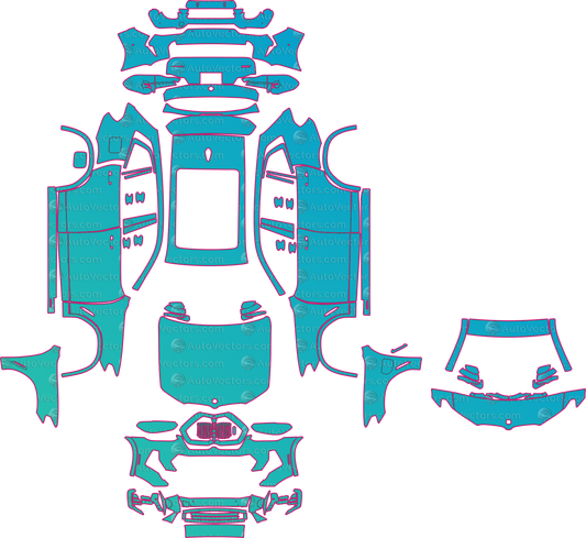 BMW X3 M Sport (From 2023) SUV pre-cut PPF pattern layout