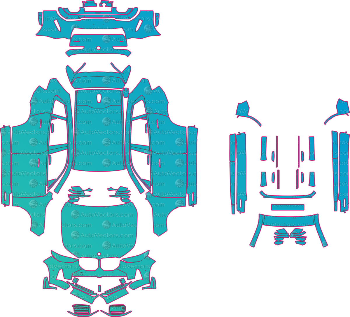 BMW X3 M50 Performance (From 2025) SUV pre-cut PPF pattern layout