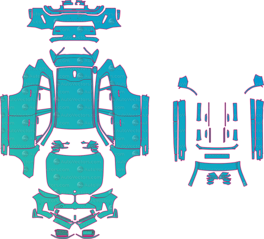 BMW X3 M50 Performance (From 2025) SUV pre-cut PPF pattern layout