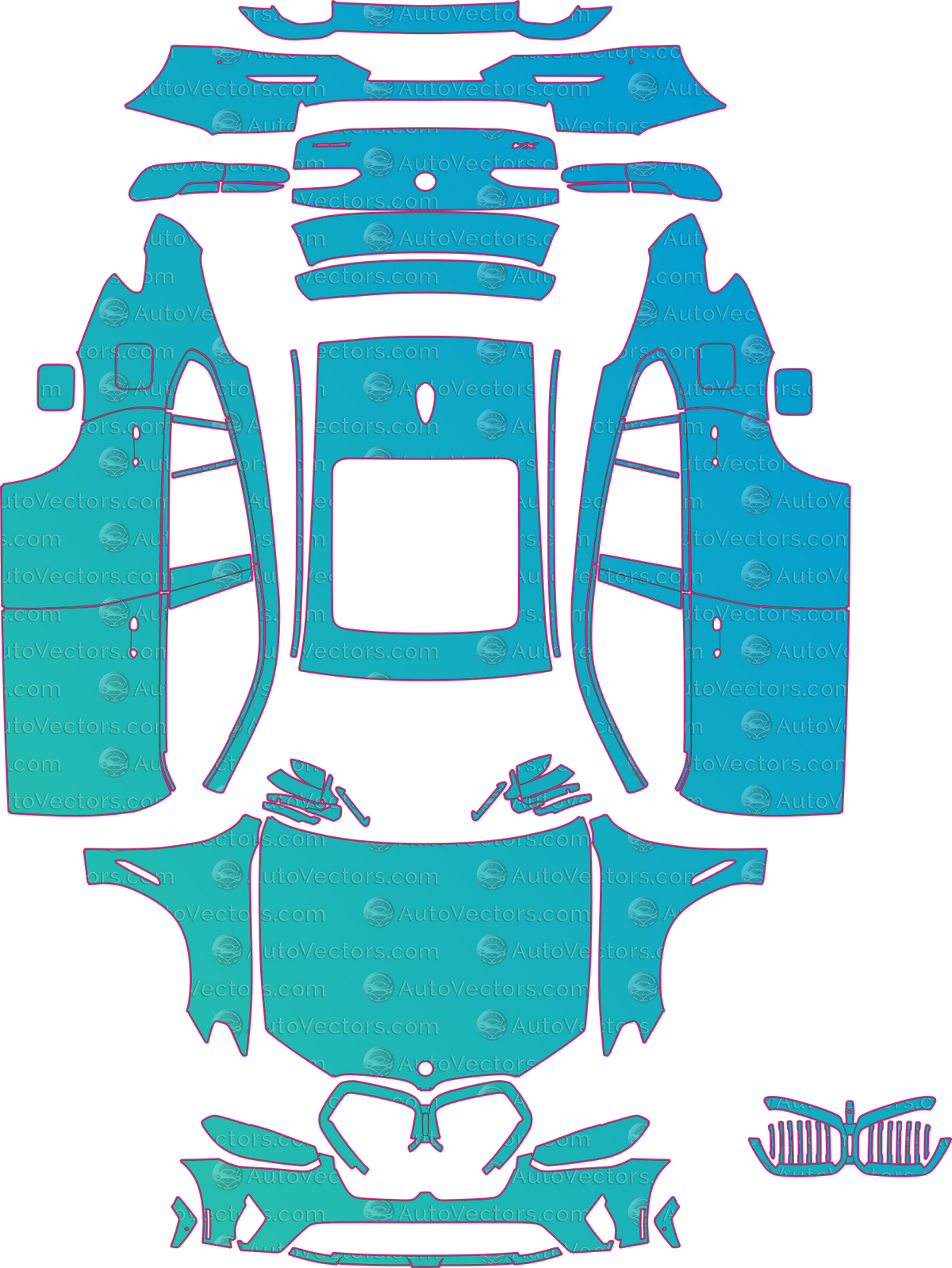 BMW X4 G02 Base (From 2022) SUV – pre-cut PPF pattern templates, instant digital download vector cut files (CDR, AI, PDF, SVG)