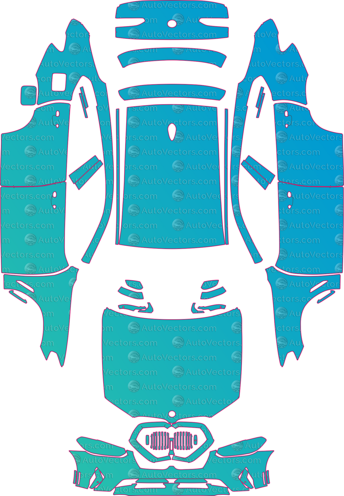 BMW X4 G02 XLine (From 2022) SUV – pre-cut PPF pattern templates, instant digital download vector cut files (CDR, AI, PDF, SVG)