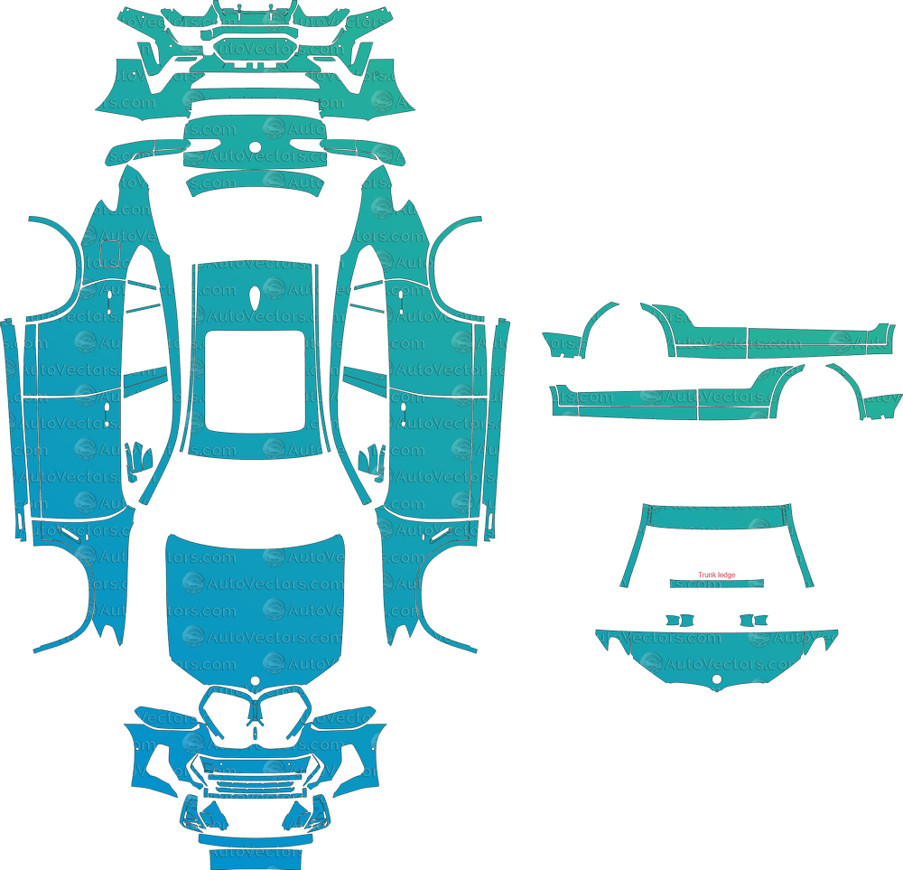 BMW X4 M Sport G02 LCI (From 2022) SUV pre-cut PPF vector template download