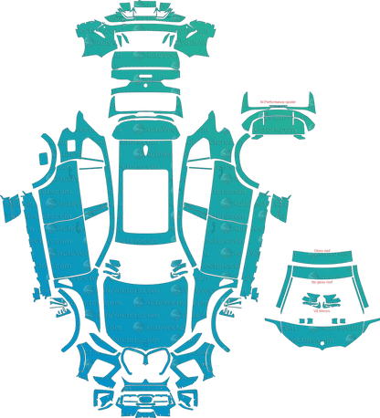 BMW X5 M and M Competition G05 (From 2020) SUV pre-cut PPF vector template download