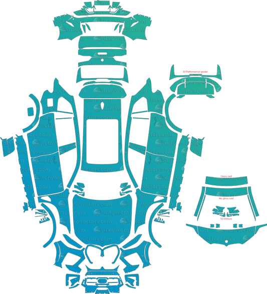 BMW X5 M Competition G05 LCI (From 2023) SUV pre-cut PPF vector template download