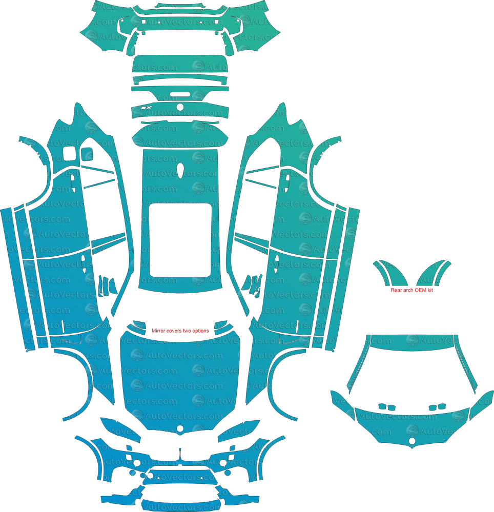 BMW X5 M F85 (2015–2018) SUV pre-cut PPF vector template download