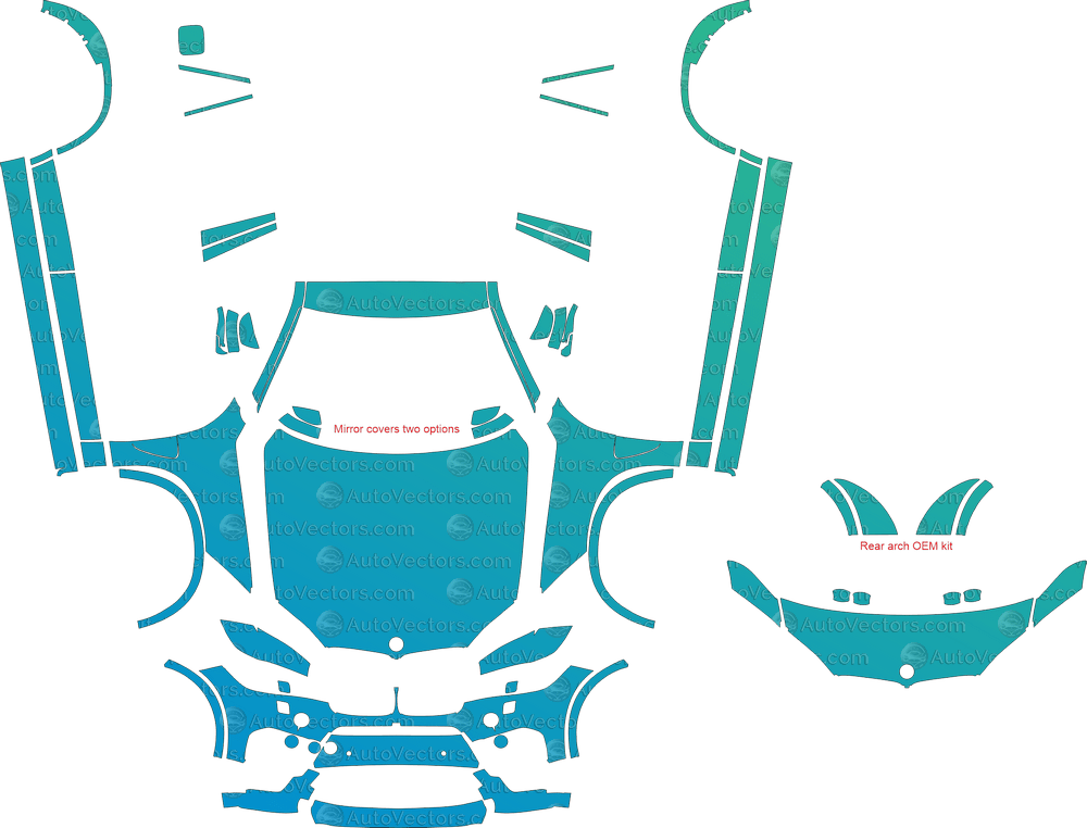 BMW X5 M F85 (2015–2018) SUV pre-cut PPF vector template download