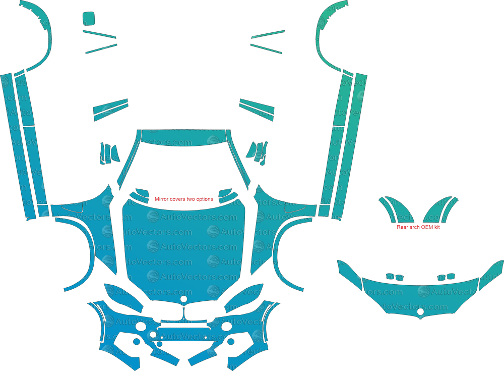 BMW X5 M Sport F15 (From 2013) SUV pre-cut PPF vector template download