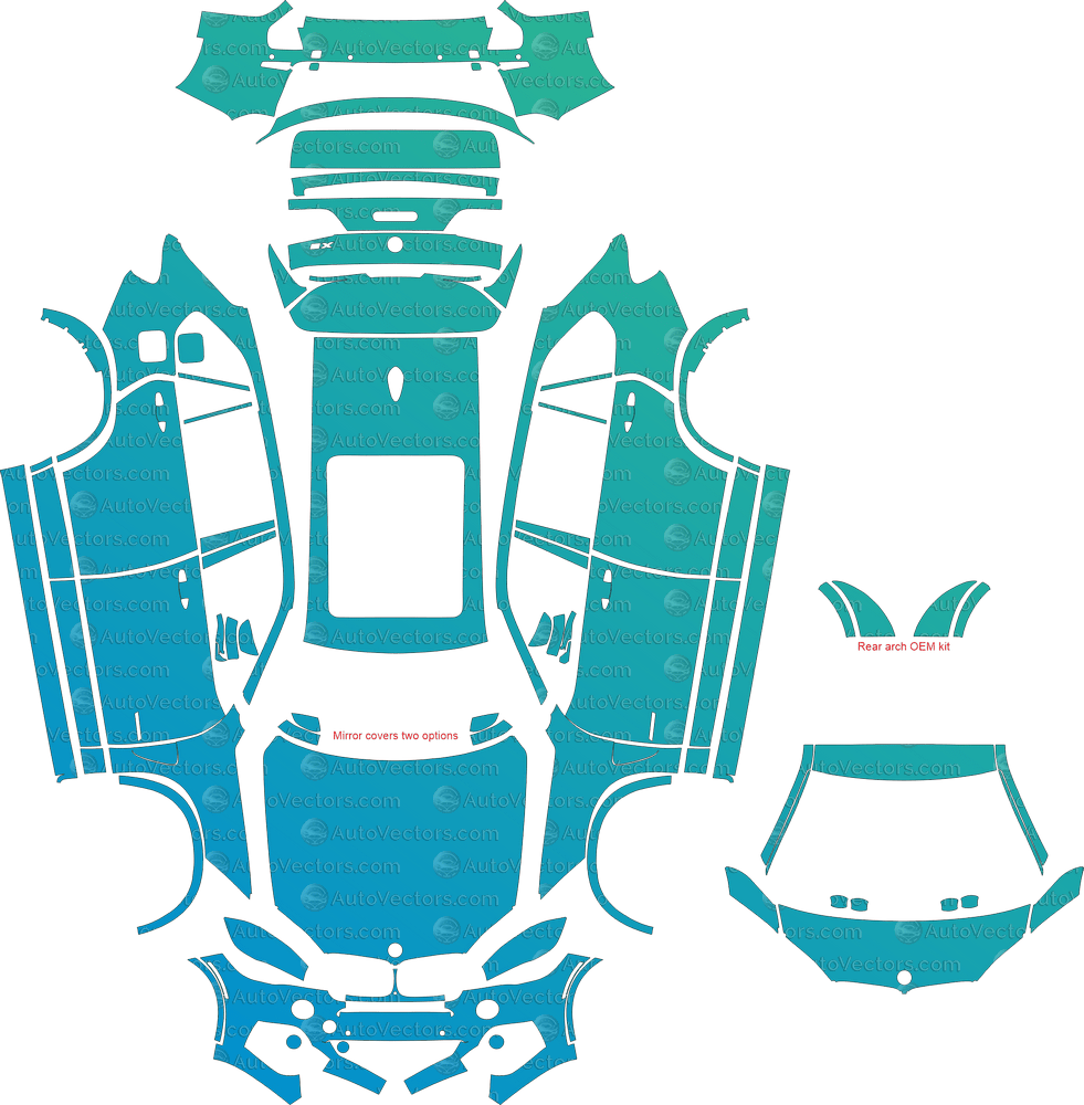 BMW X5 M Sport F15 (From 2013) SUV pre-cut PPF vector template download