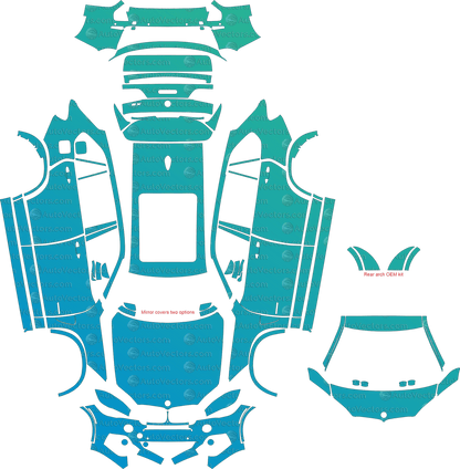 BMW X5 M Sport F15 (From 2013) SUV pre-cut PPF vector template download