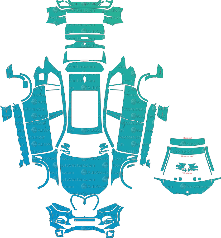 BMW X5 M Sport G05 (From 2019) SUV pre-cut PPF vector template download