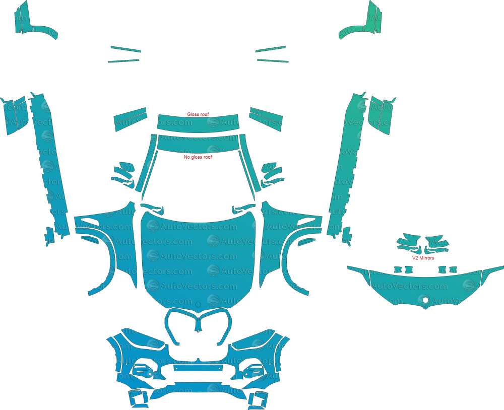 BMW X5 M Sport G05 (From 2019) SUV pre-cut PPF vector template download