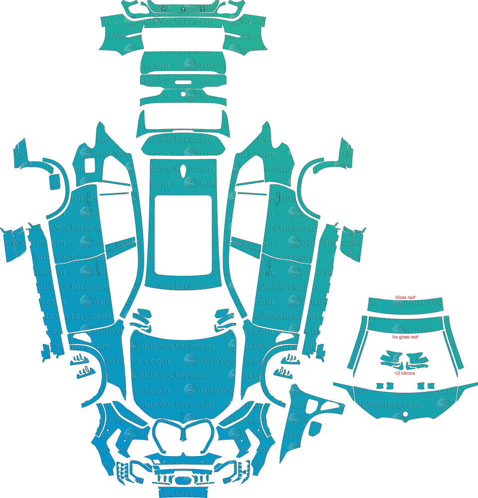 BMW X5 M Sport / M60 G05 LCI (From 2023) SUV pre-cut PPF vector template download