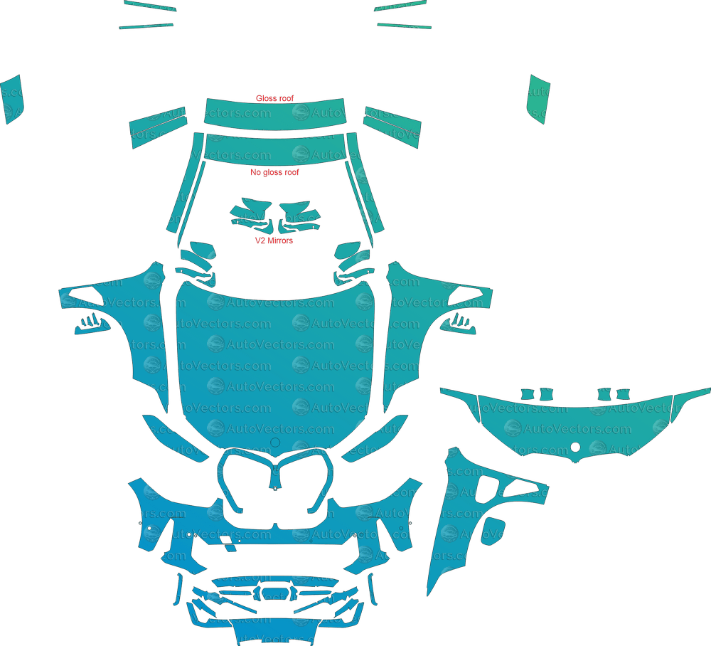 BMW X5 xLine / Base G05 LCI (From 2023) SUV pre-cut PPF vector template download