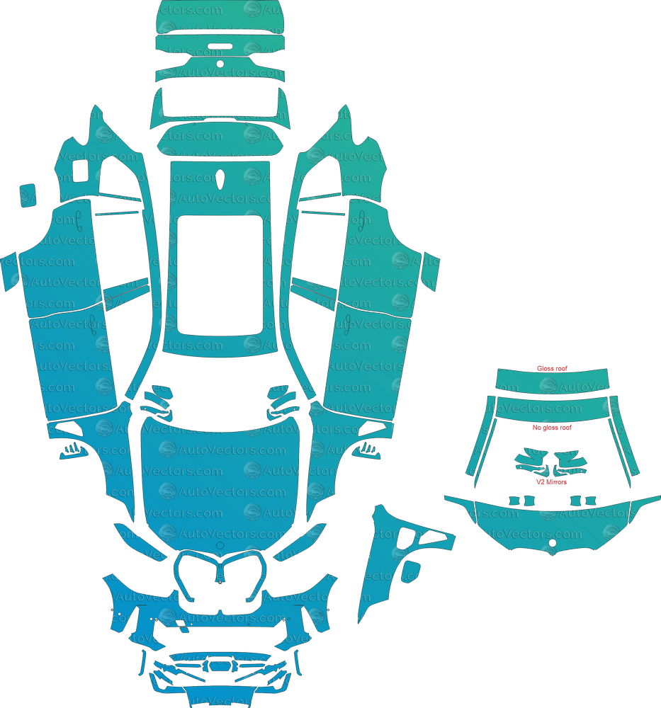 BMW X5 xLine / Base G05 LCI (From 2023) SUV pre-cut PPF vector template download