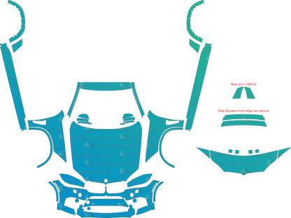 BMW X6 M F86 (From 2015) SUV pre-cut PPF vector template download