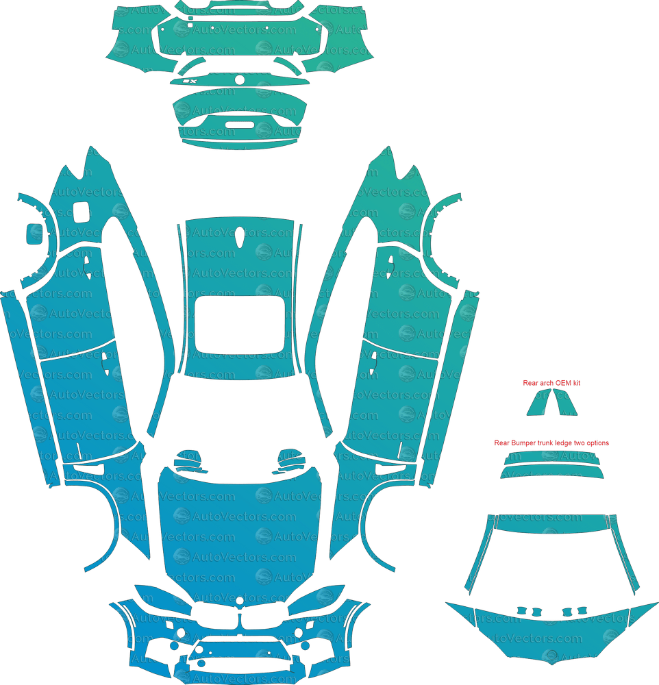 BMW X6 M F86 (From 2015) SUV pre-cut PPF vector template download