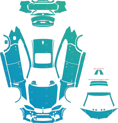 BMW X6 M F86 (From 2015) SUV pre-cut PPF vector template download