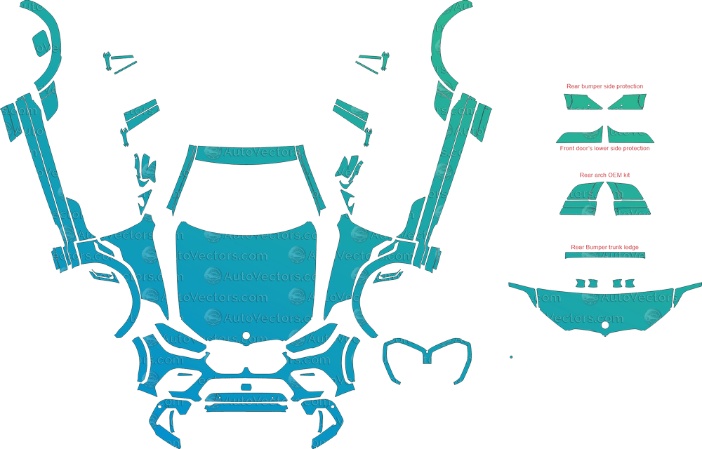 BMW X6 M / M Competition G06 (From 2020) SUV pre-cut PPF vector template download