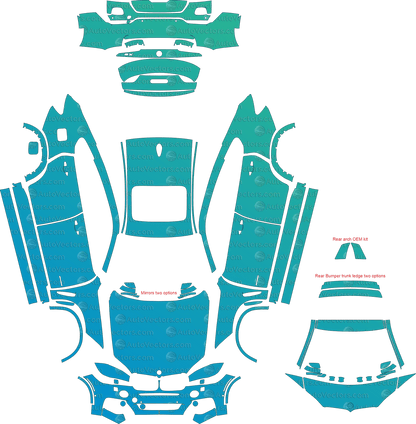 BMW X6 M Sport F16 (From 2015) SUV pre-cut PPF vector template download