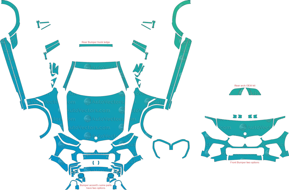 BMW X6 M Sport / M50i G06 (2019–2022) SUV pre-cut PPF vector template download