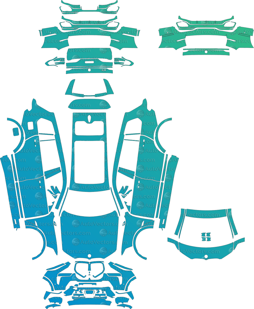 BMW X7 M Sport G07 LCI (From 2023) SUV pre-cut PPF vector template download