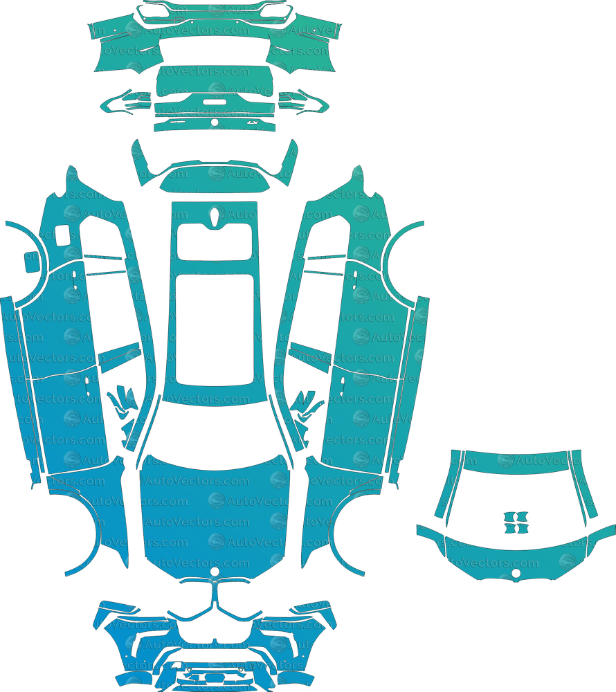 BMW X7 M60i G07 LCI (From 2023) SUV pre-cut PPF vector template download