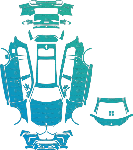 BMW X7 M60i G07 LCI (From 2023) SUV pre-cut PPF vector template download