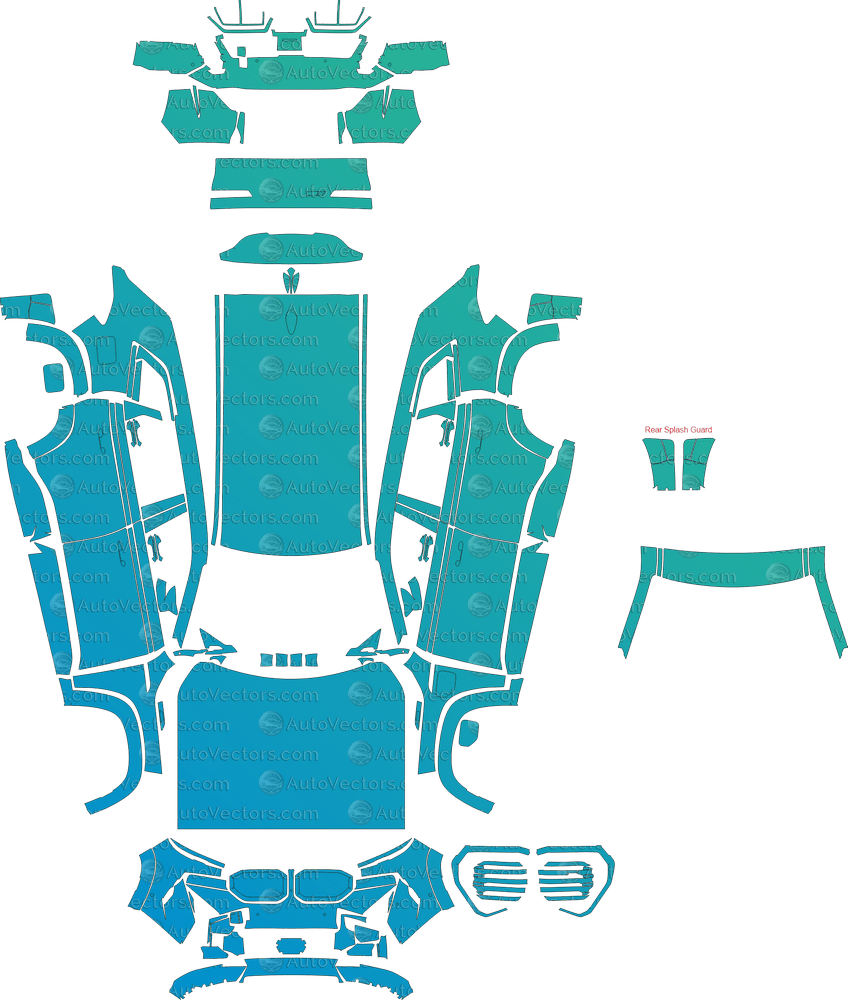 BMW XM Base / Red Label G09 (From 2022) SUV pre-cut PPF vector template download
