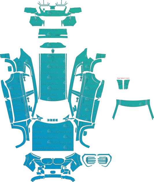 BMW XM Base / Red Label G09 (From 2022) SUV pre-cut PPF vector template download