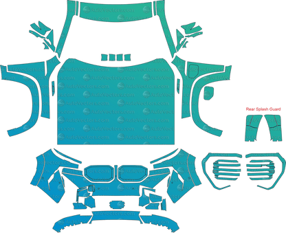 BMW XM Base / Red Label G09 (From 2022) SUV pre-cut PPF vector template download