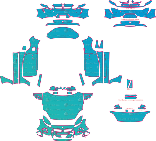 BMW Z4 G29 (From 2020) Convertible Pre-Cut PPF Pattern Templates – pre-cut PPF pattern templates, digital download vector files (CDR, AI, PDF, DXF, SVG)