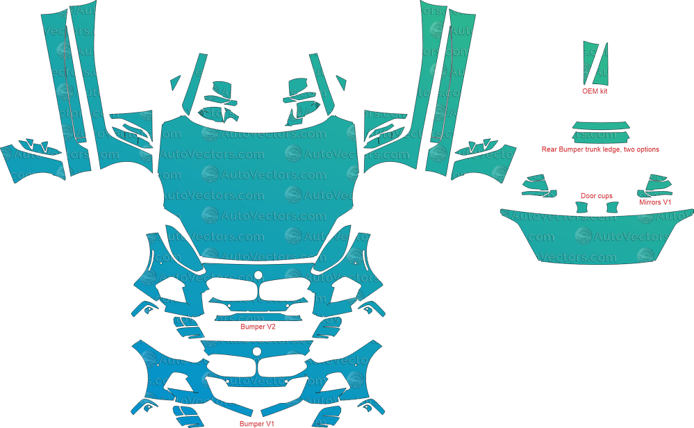 BMW Z4 M Sport, M40i G29 (From - 2019) Roadster pre-cut PPF vector template download