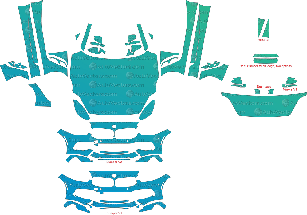 BMW Z4 SportLine G29 (From - 2019) Roadster pre-cut PPF vector template download
