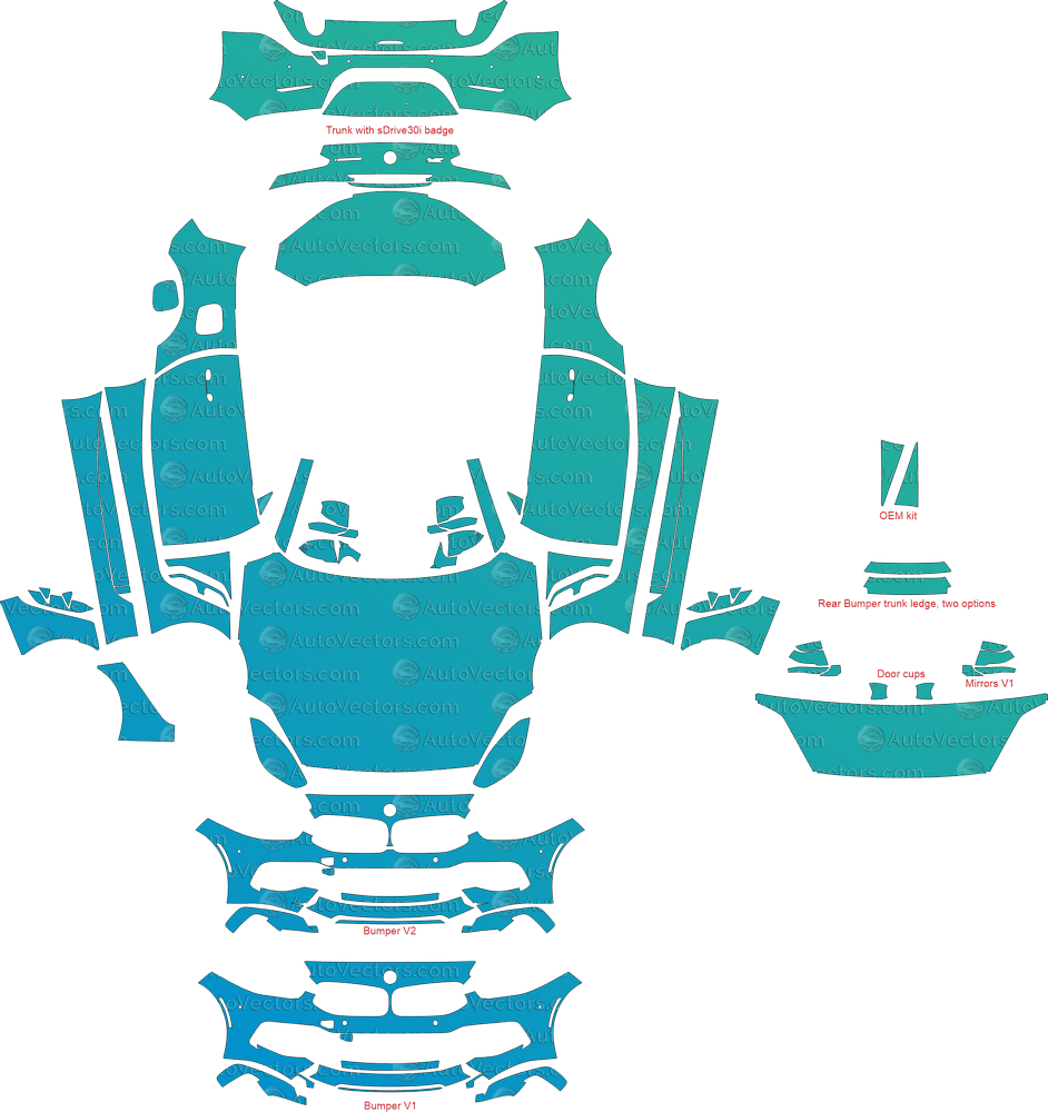 BMW Z4 SportLine G29 (From - 2019) Roadster pre-cut PPF vector template download